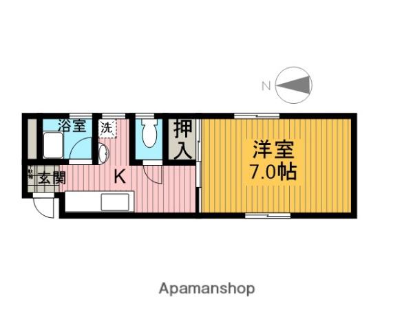 コーポ三和(1K/1階)の間取り写真