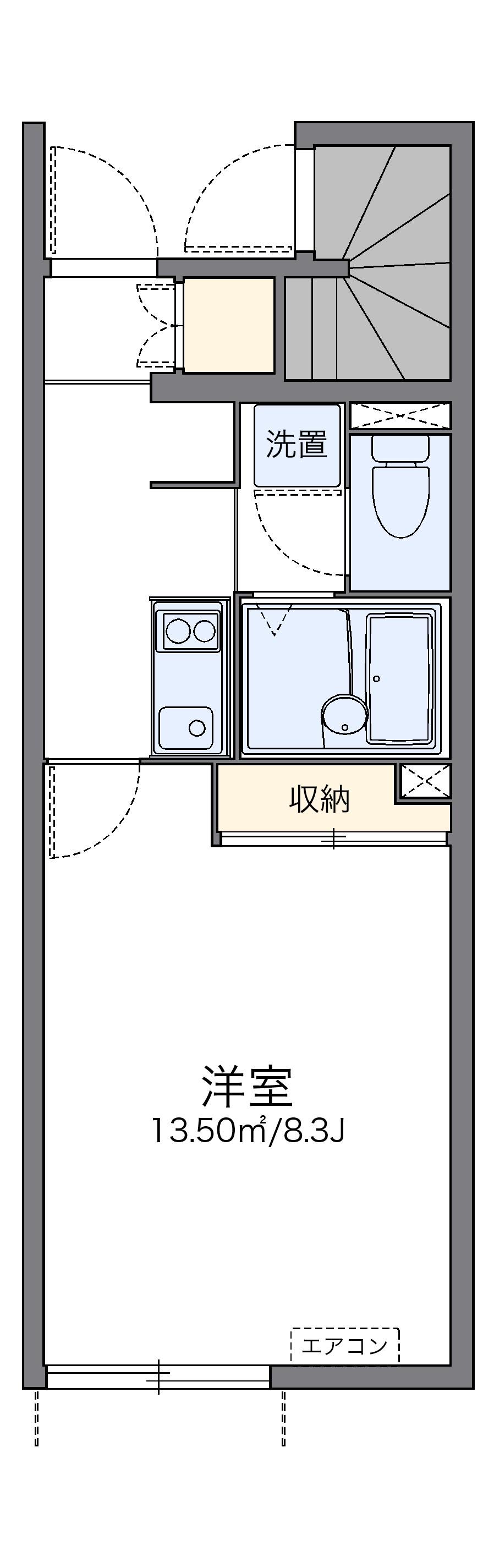 レオネクストCHIFUTAKA(1K/1階)の間取り写真