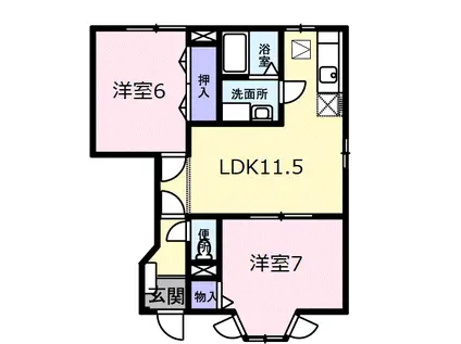 ファミールTA(2LDK/1階)の間取り写真