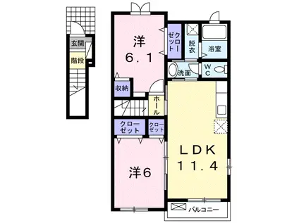 TM・ビレッジ(2LDK/2階)の間取り写真