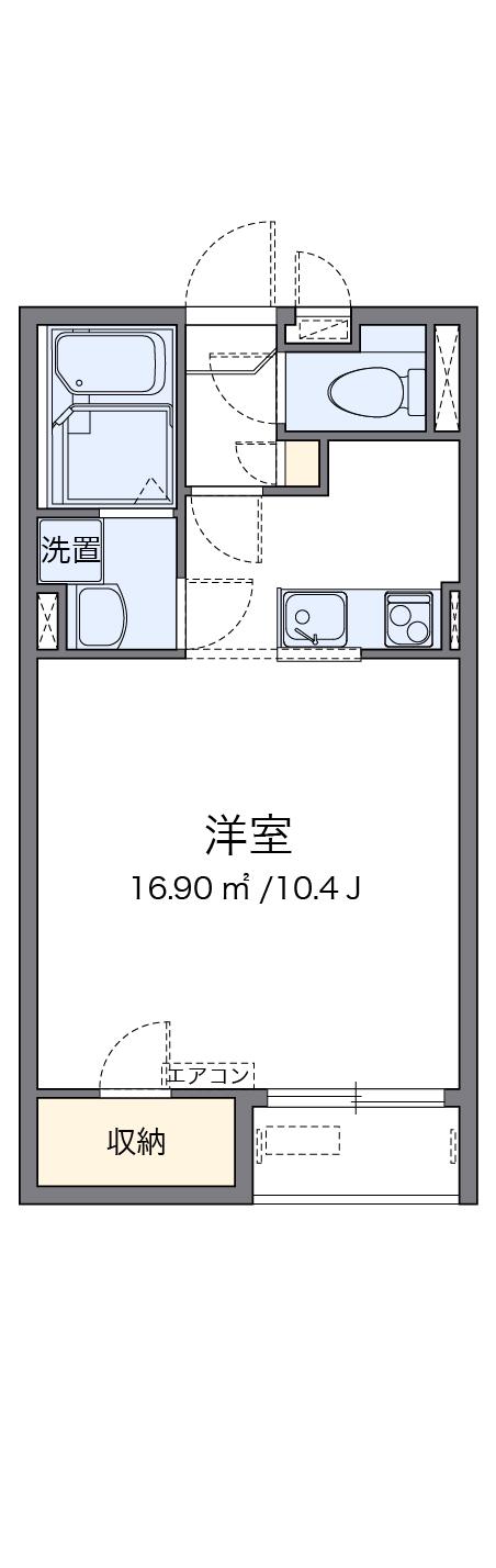 レオネクストTAKAGISE(1K/2階)の間取り写真