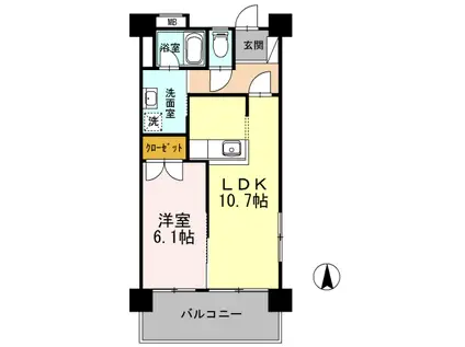 Ⅰ.T.R(1LDK/6階)の間取り写真