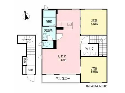 シャーメゾンはすいけ(2LDK/2階)の間取り写真