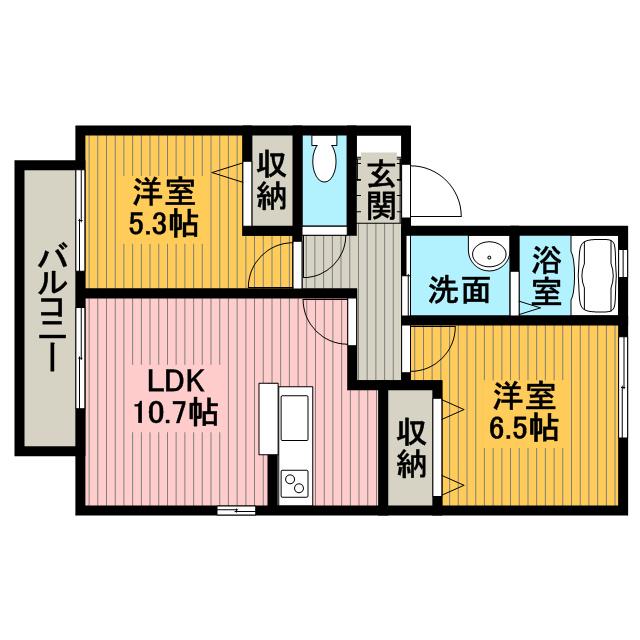 シャーメゾンさくら(2LDK/1階)の間取り写真