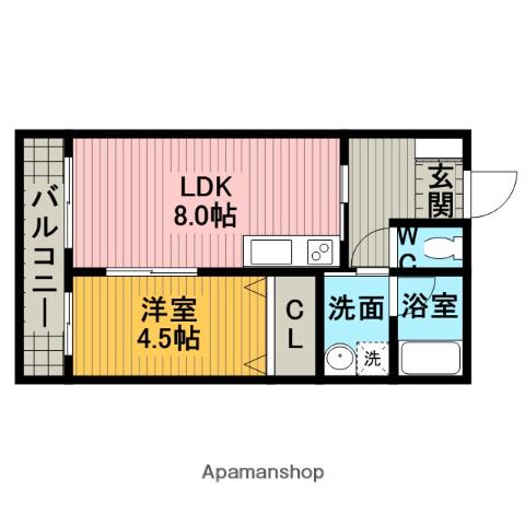 ひまわりマンション(1LDK/4階)の間取り写真