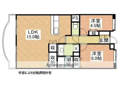 コンダクトレジデンス鳥栖(2LDK/12階)の間取り写真