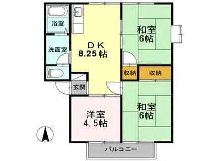サンガーデンナベシマ D棟(3DK/2階)の間取り写真