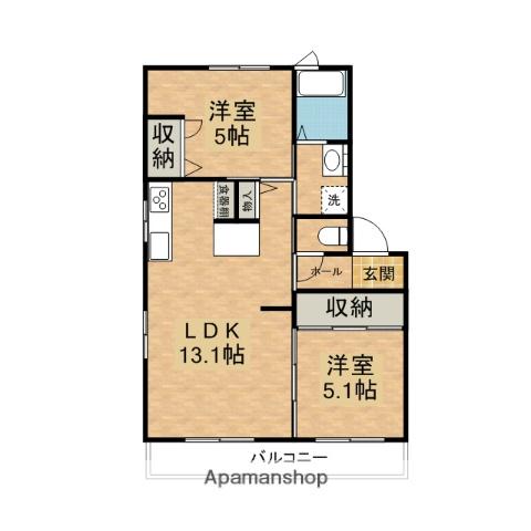 コーポラス青葉A棟(2LDK/2階)の間取り写真