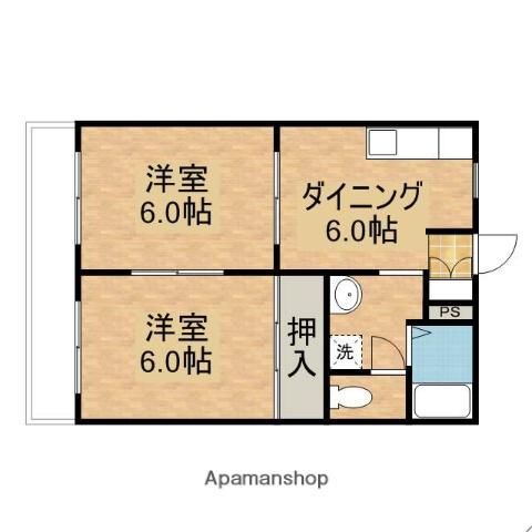 ファミール21(2DK/1階)の間取り写真