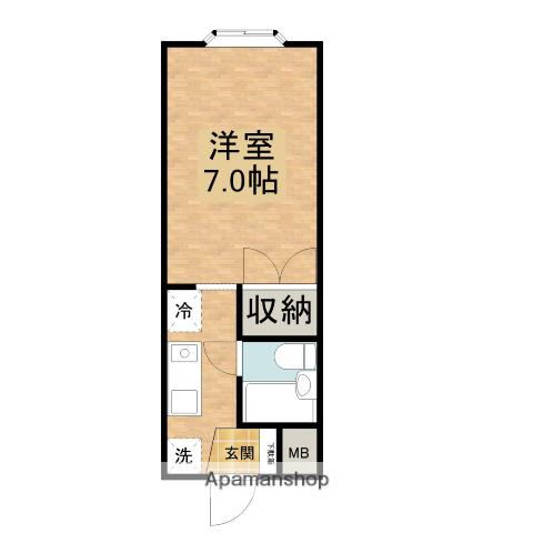 ベイプレイスマンション(1K/2階)の間取り写真