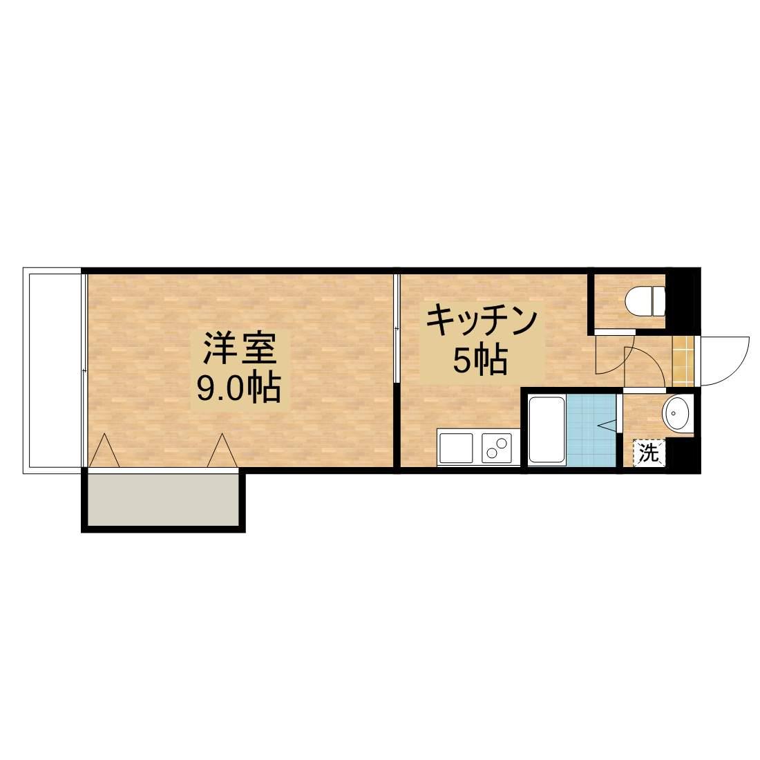 フレスコパラディッソ(1K/3階)の間取り写真