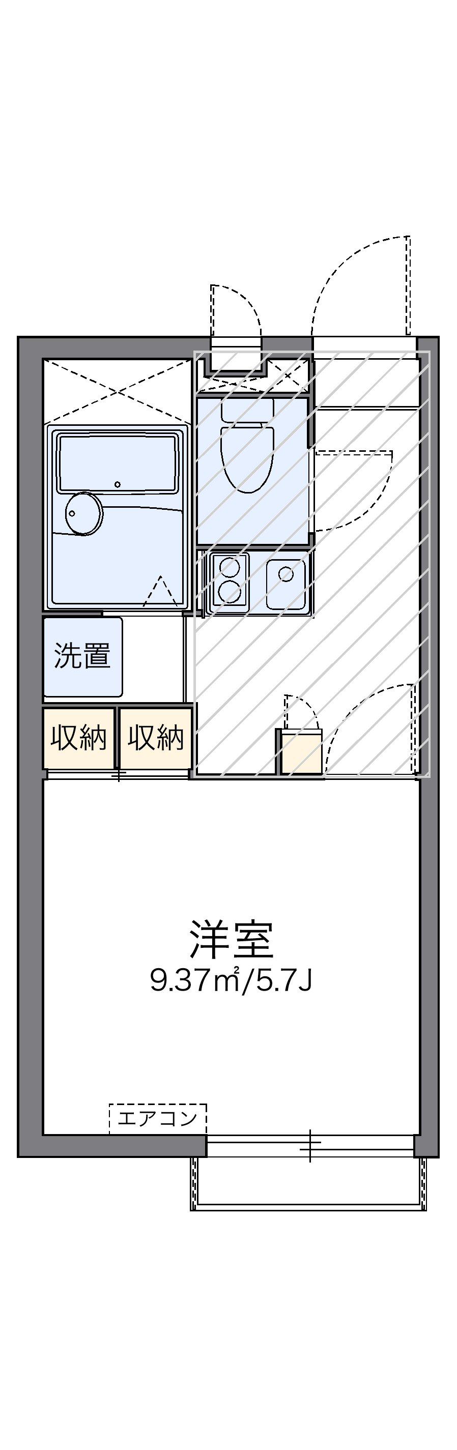 レオパレス小枝(1K/2階)の間取り写真