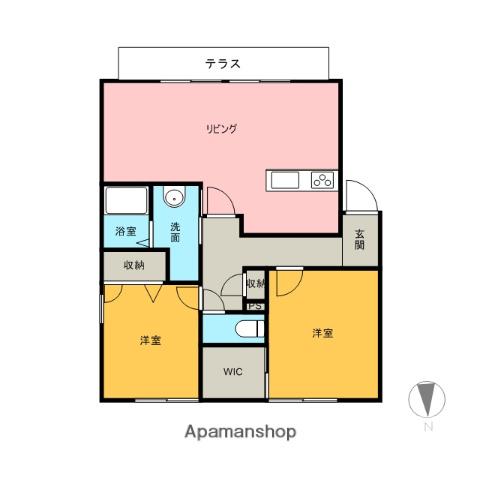 ソレイユ花園(2LDK/1階)の間取り写真