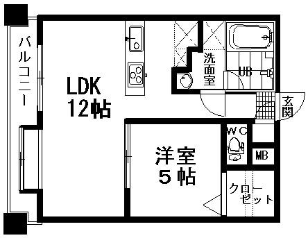 エステューディオ・ブリサマリナ(1LDK/7階)の間取り写真