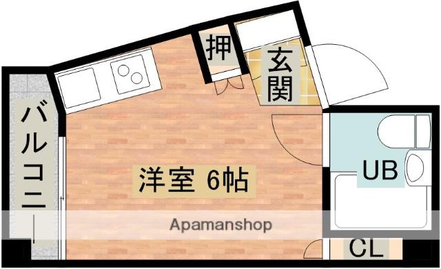 西部ハイツ平和(ワンルーム/3階)の間取り写真