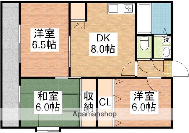 サンヒルズ吉田(3DK/3階)の間取り写真