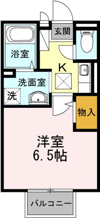 フォレストヒルズ(1K/1階)の間取り写真