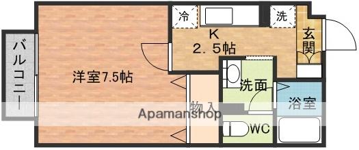 ビューコーポHARUⅢ(1K/1階)の間取り写真