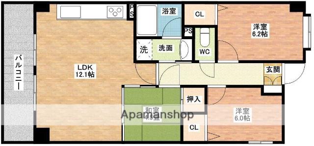 AXIA(3LDK/4階)の間取り写真