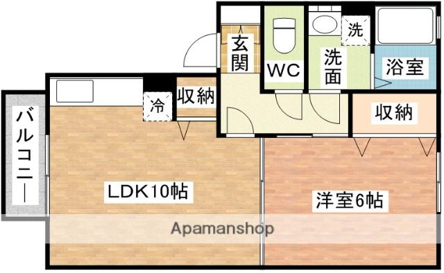 メルベーユ尾崎(1LDK/2階)の間取り写真