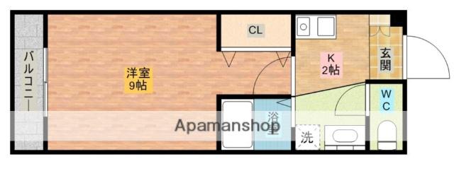 ステイトヒル長与(1K/3階)の間取り写真
