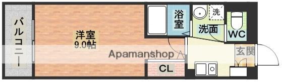 ステイトヒル長与(1K/4階)の間取り写真