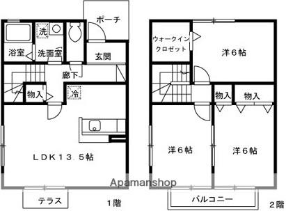 メゾン・ラ・パトリア C棟(3LDK/1階)の間取り写真