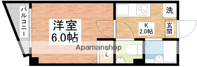 レジデンス六本木(1K/4階)の間取り写真