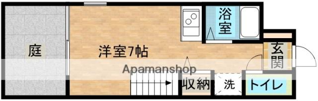 かぷかぷハウス(ワンルーム/1階)の間取り写真