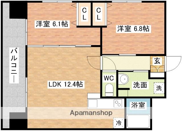 ABITI浜町(2LDK/3階)の間取り写真