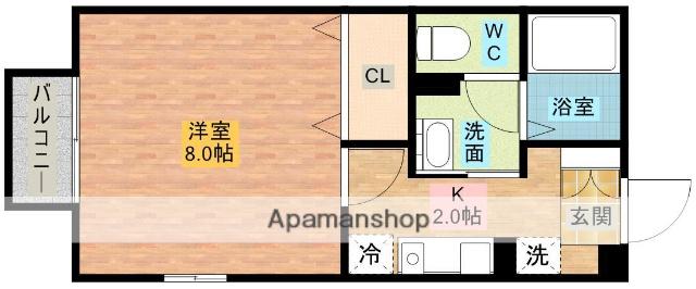タウンコートまなび野(1K/2階)の間取り写真