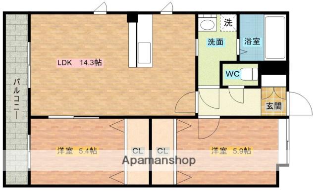 アクアルーチェ(2LDK/3階)の間取り写真