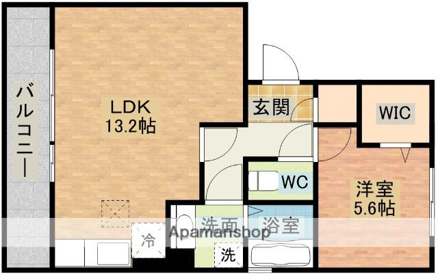 シェリエ立岩 B棟(1LDK/3階)の間取り写真
