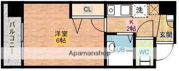 グランピアマンション長崎(1K/5階)の間取り写真