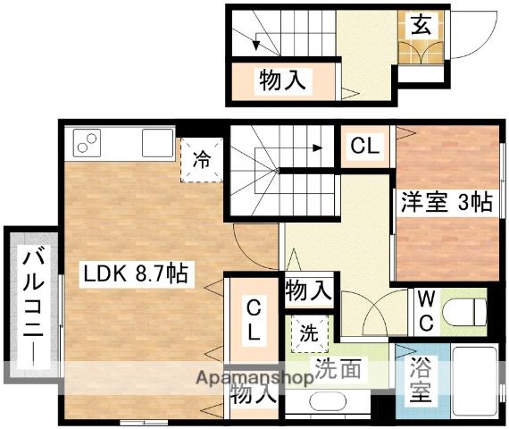 セレッソ(1LDK/2階)の間取り写真