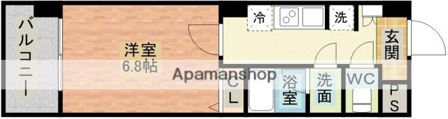 グランアズール浦上(1K/5階)の間取り写真