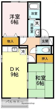 セジュールHAMAA(2DK/2階)の間取り写真