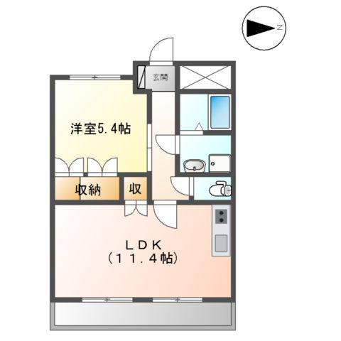 コール・フェリーチェ(1LDK/2階)の間取り写真