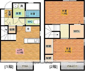 クレアールI(2LDK/1階)の間取り写真