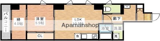 トラッド中央橋Ⅱ(1SLDK/8階)の間取り写真
