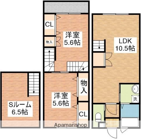 MODERN PALAZZO 戸石E(2SLDK/1階)の間取り写真