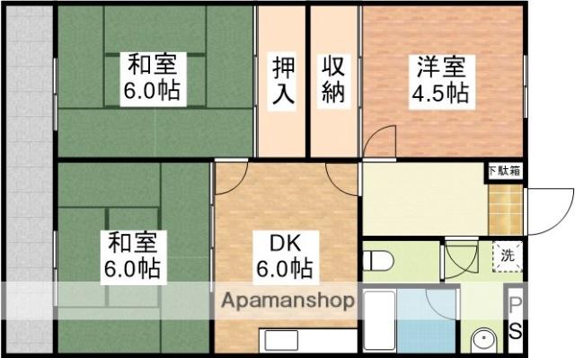 夢ハウス(3DK/3階)の間取り写真