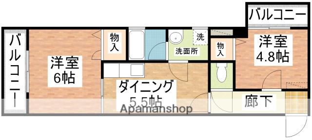 プラネット3(2K/2階)の間取り写真