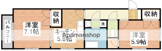 プラネット3(2K/2階)の間取り写真