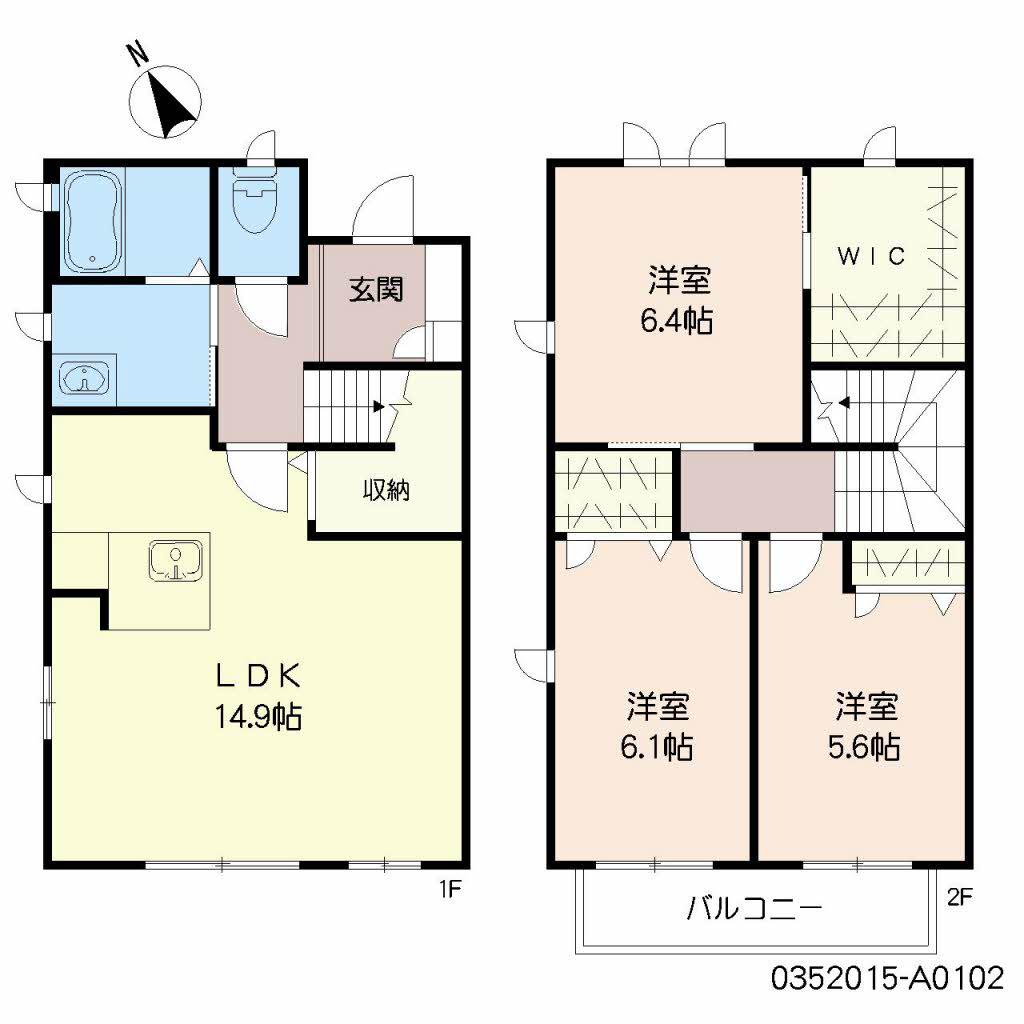 プレ・デュ・シエル(3LDK/1階)の間取り写真