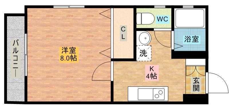 ロゼハウス(1K/1階)の間取り写真