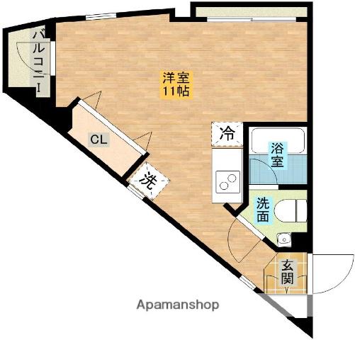 ユニヴェール谷口(ワンルーム/4階)の間取り写真