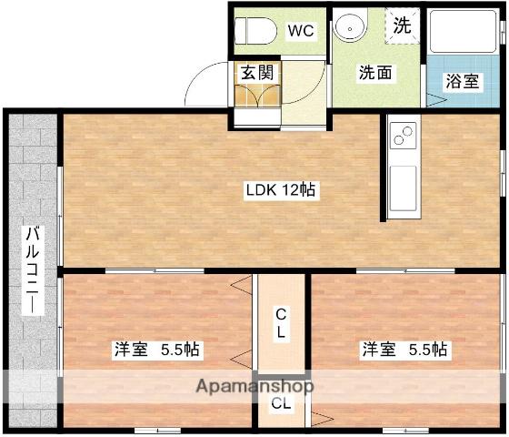 フィールド(2LDK/2階)の間取り写真