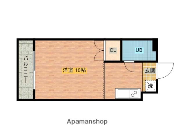 フラットワン(ワンルーム/4階)の間取り写真