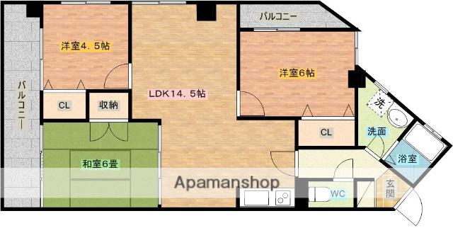 ラ・ソレイユ(3LDK/4階)の間取り写真